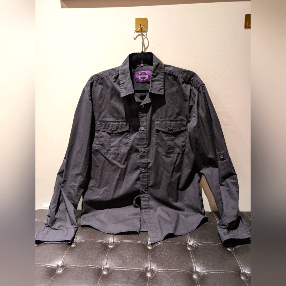 Men's Black Button Up